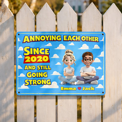 Annoying Each Other Since 2020 With Cartoon Couple