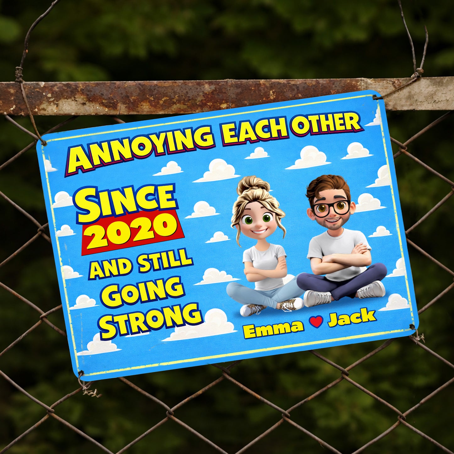 Annoying Each Other Since 2020 With Cartoon Couple