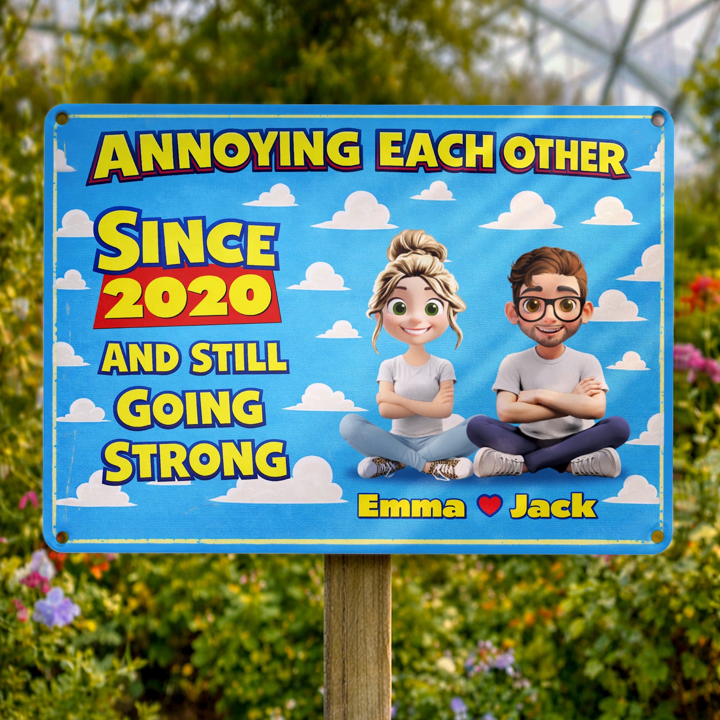 Annoying Each Other Since 2020 With Cartoon Couple