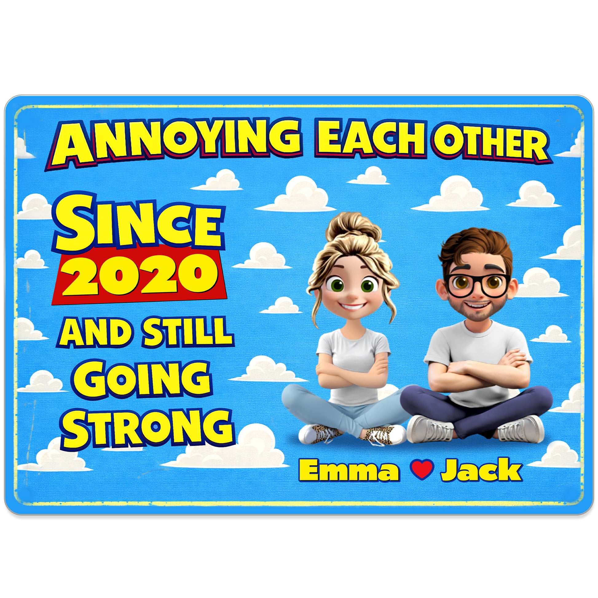 Annoying Each Other Since 2020 With Cartoon Couple