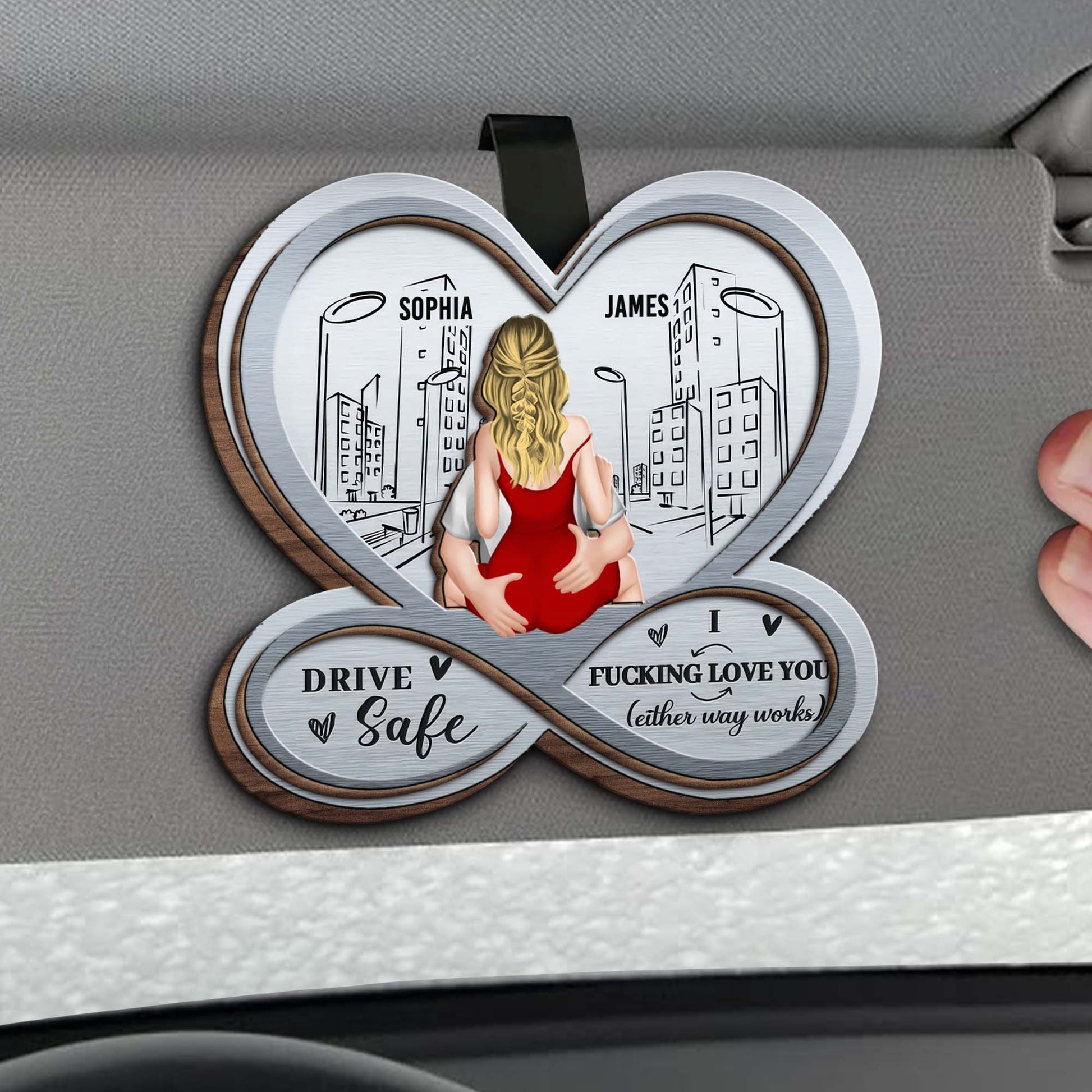 Drive Safe, I Effing Love You, Cityscape Heart Design