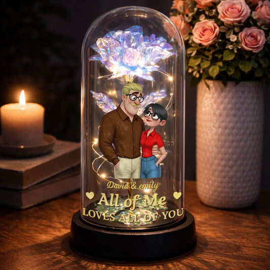 All Of Me Loves All Of You Everlasting Rose Couple Lamp