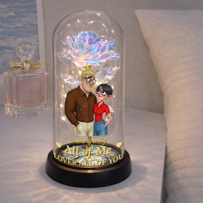 All Of Me Loves All Of You Everlasting Rose Couple Lamp