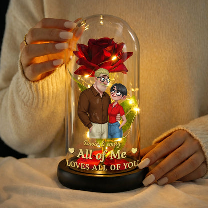 All Of Me Loves All Of You Everlasting Rose Couple Lamp