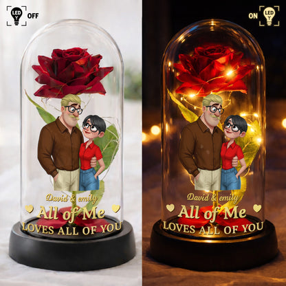 All Of Me Loves All Of You Everlasting Rose Couple Lamp