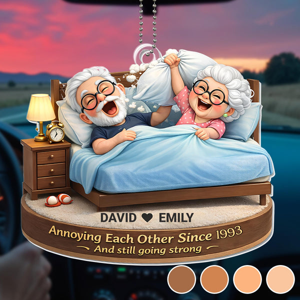 Annoying Each Other Since And Still Going Strong, Bed With Laughing Elderly Couple