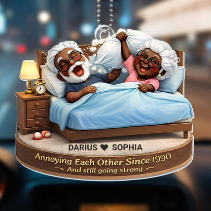 Annoying Each Other Since And Still Going Strong, Bed With Laughing Elderly Couple