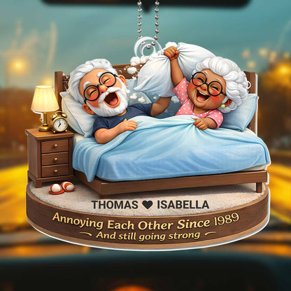 Annoying Each Other Since And Still Going Strong, Bed With Laughing Elderly Couple