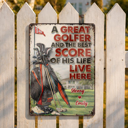 A Great Golfer And The Best Score Of His Life, Golf Bag And Club