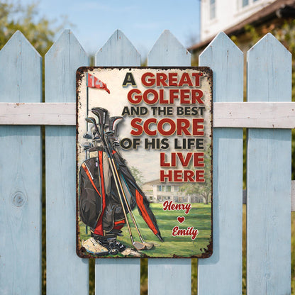 A Great Golfer And The Best Score Of His Life, Golf Bag And Club