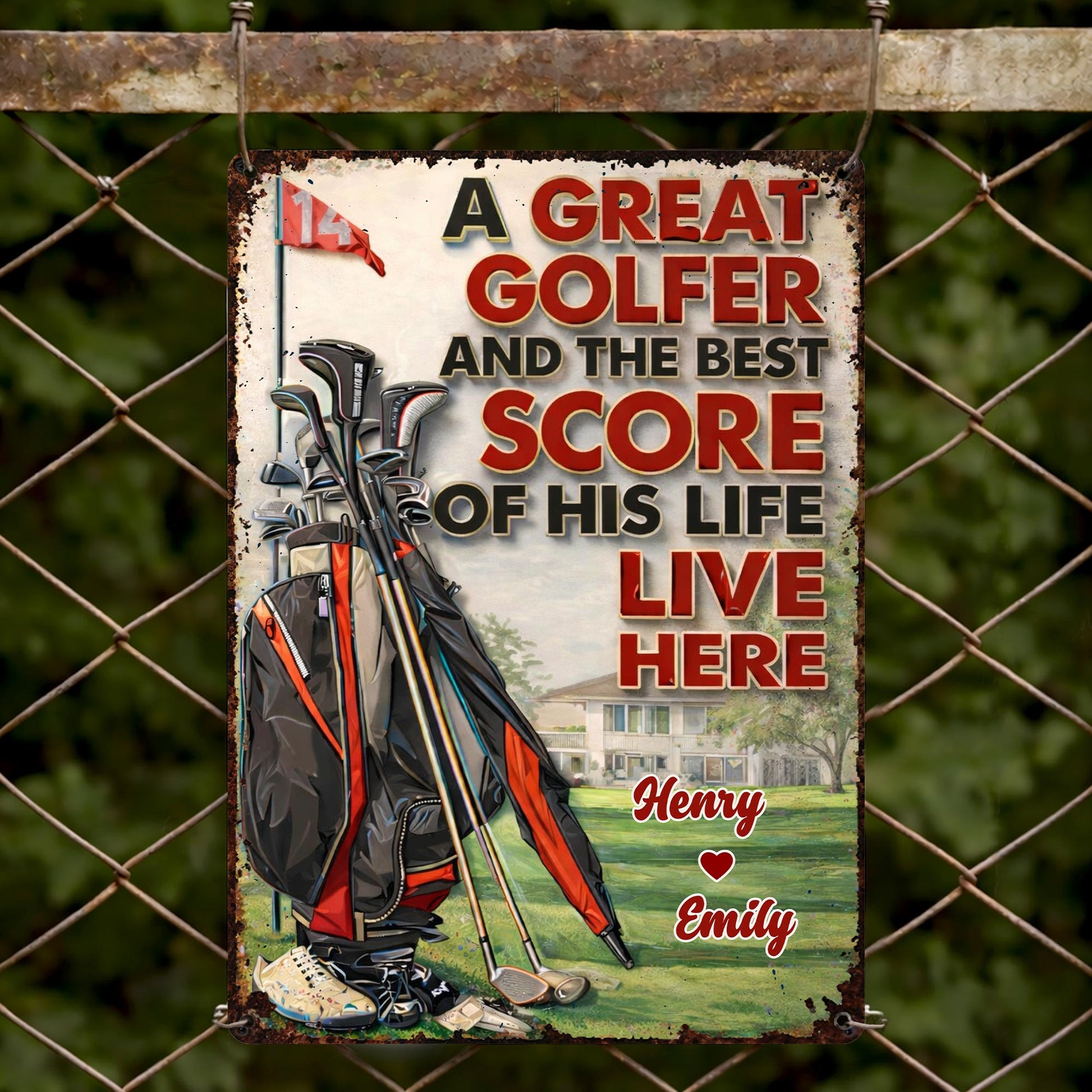 A Great Golfer And The Best Score Of His Life, Golf Bag And Club