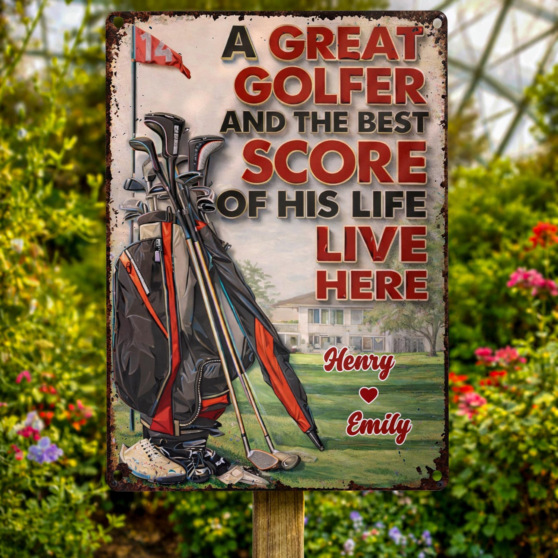 A Great Golfer And The Best Score Of His Life, Golf Bag And Club