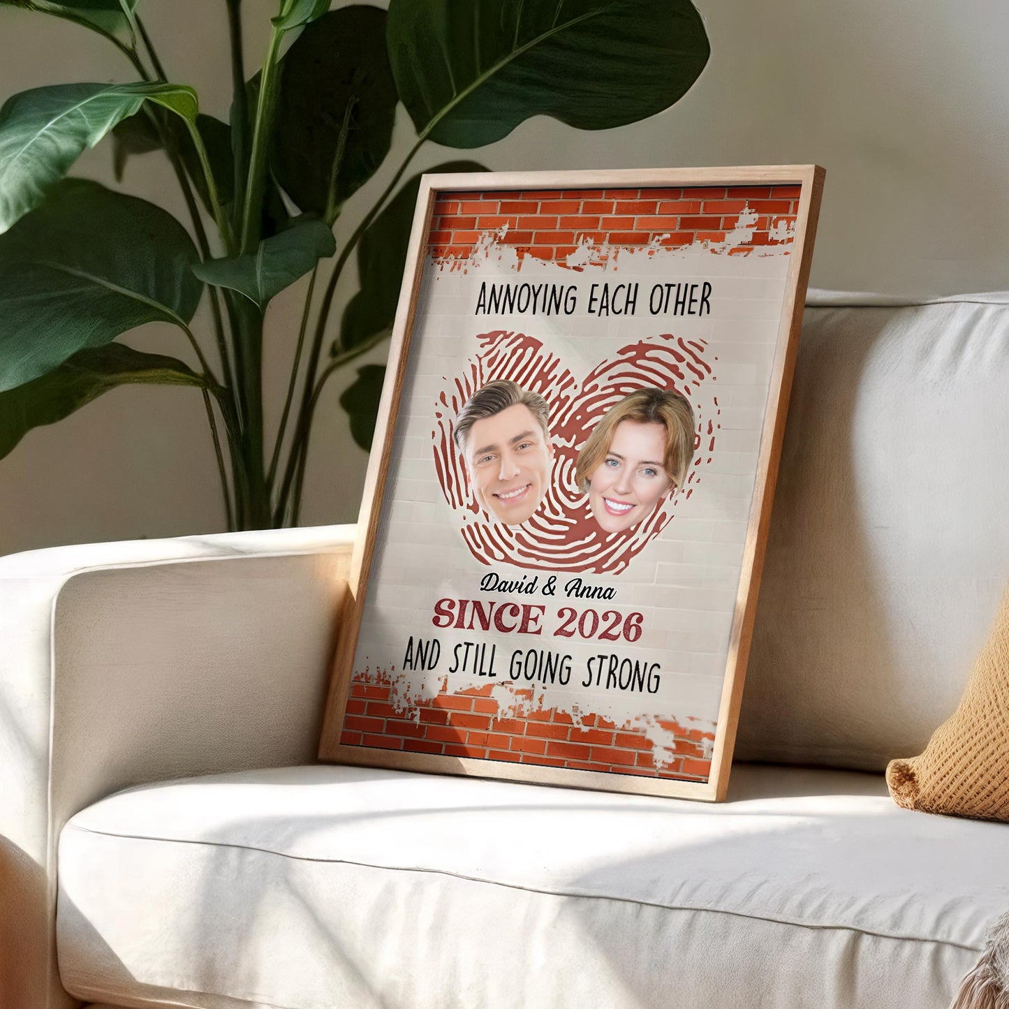 Annoying Each Other Since, Hearts And Brick Wall Design