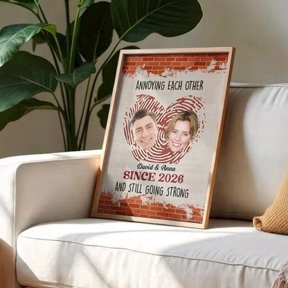 Annoying Each Other Since, Hearts And Brick Wall Design