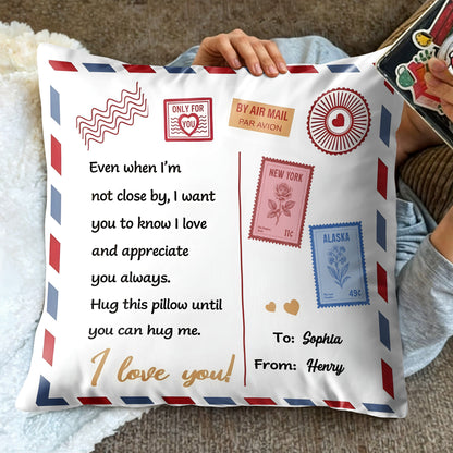 Hug This Pillow Until You Can Hug Me, Air Mail Design
