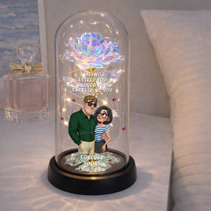 I Met You, I Loved You, Romantic Couple With Rose And Hearts