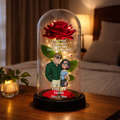 I Met You, I Loved You, Romantic Couple With Rose And Hearts