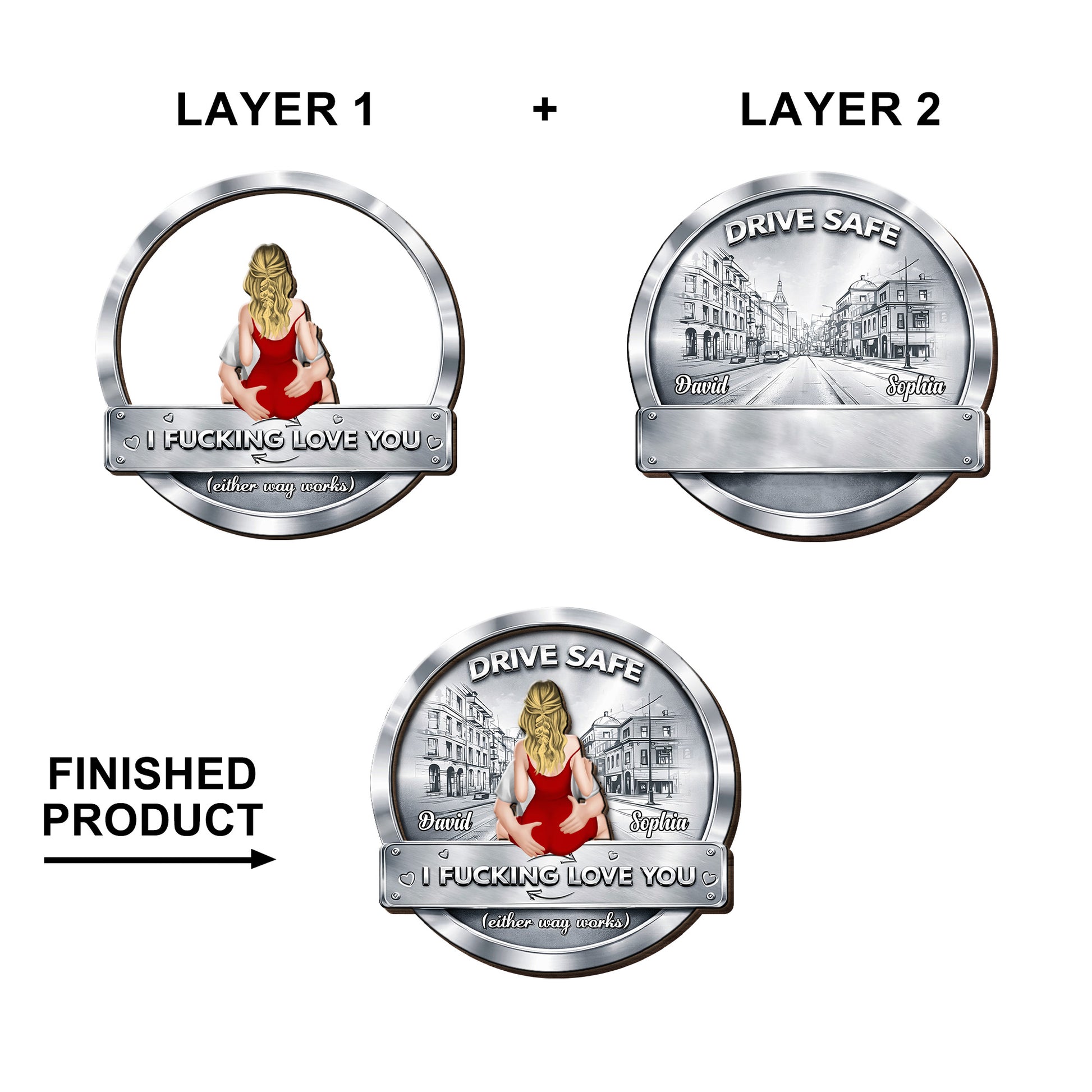 Drive Safe, I Effing Love You, Woman In Red Dress