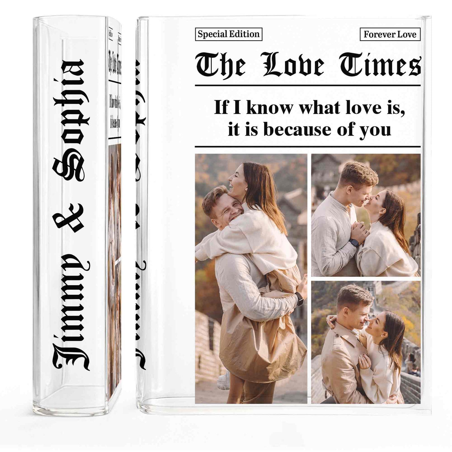 If I Know What Love Is, It Is Because Of You, Couple Photos - Personalized Acrylic Book Vase - CPL1255_ABOVA