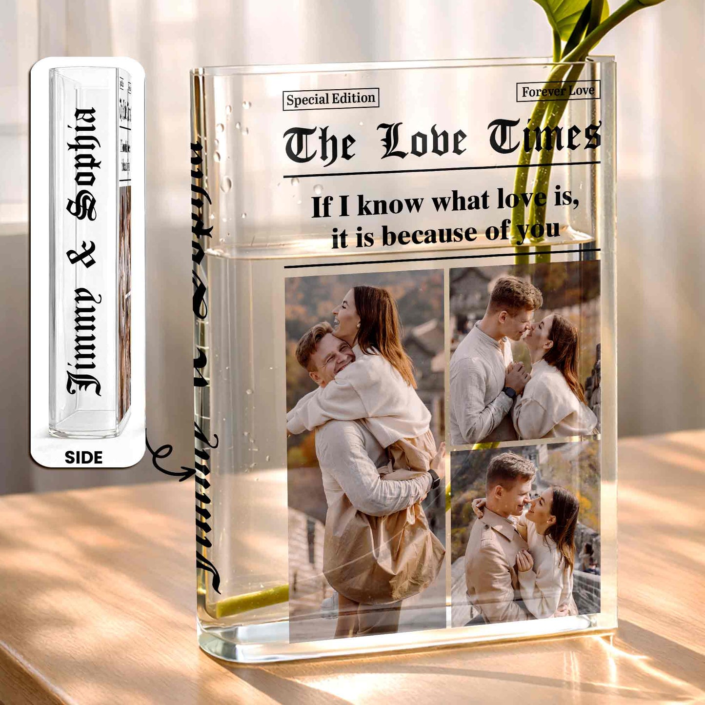 If I Know What Love Is, It Is Because Of You, Couple Photos - Personalized Acrylic Book Vase - CPL1255_ABOVA