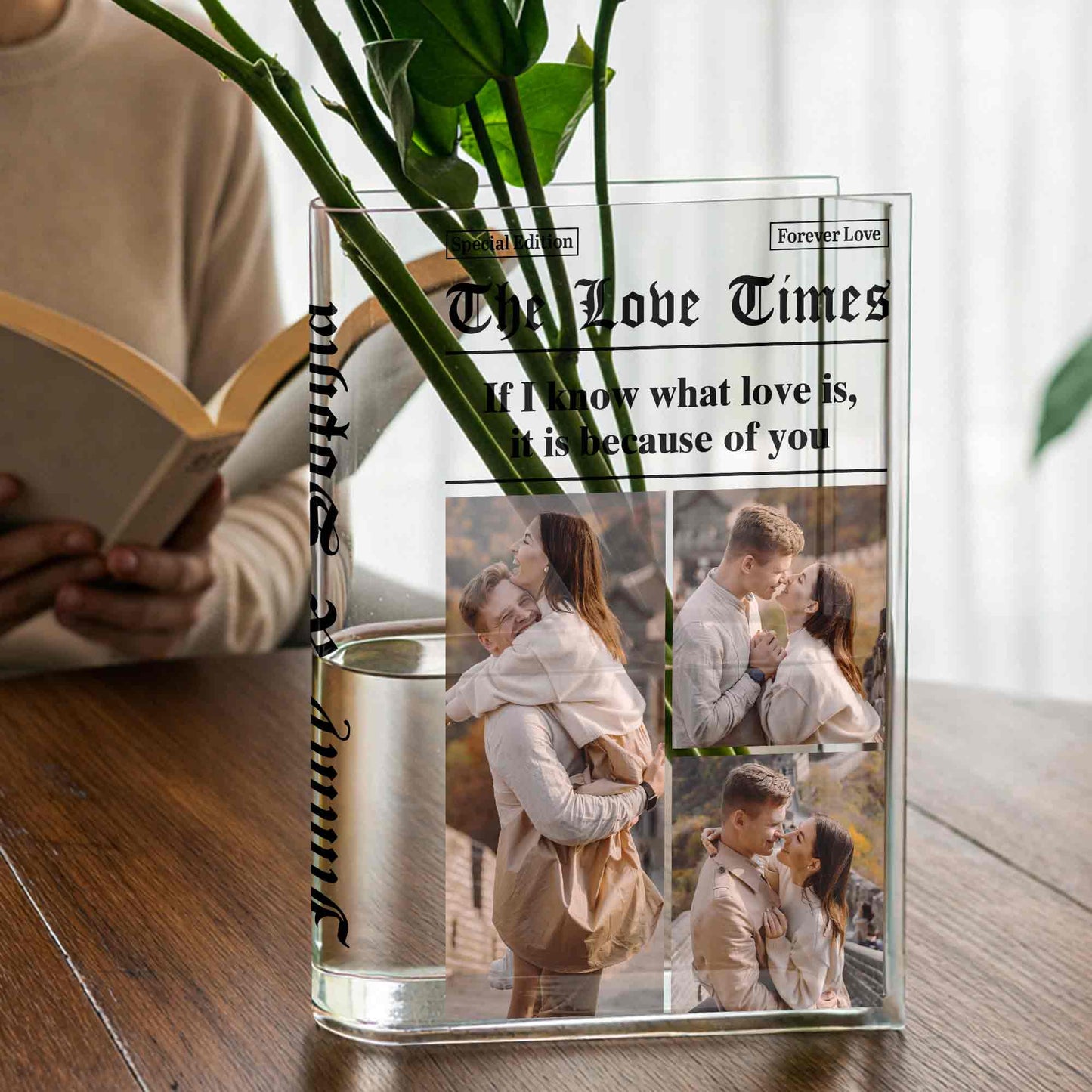 If I Know What Love Is, It Is Because Of You, Couple Photos - Personalized Acrylic Book Vase - CPL1255_ABOVA