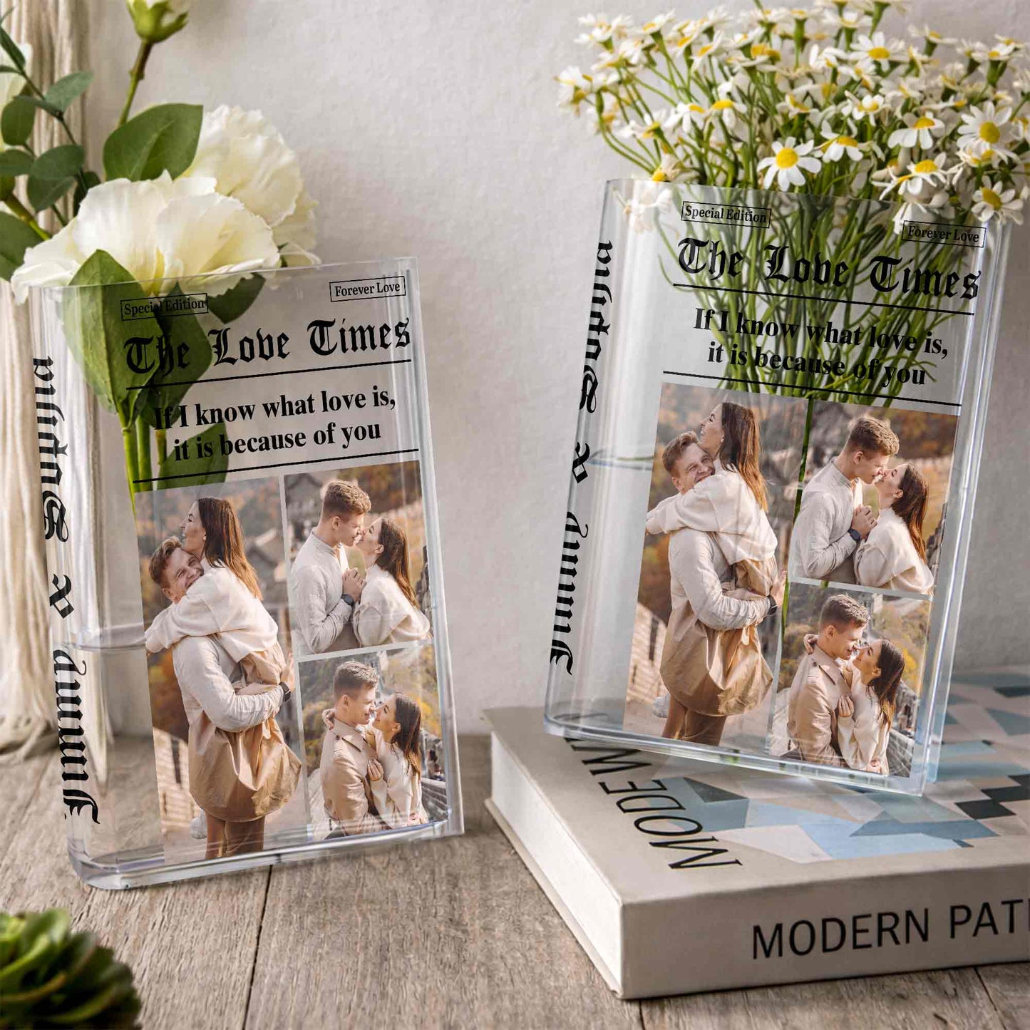 If I Know What Love Is, It Is Because Of You, Couple Photos - Personalized Acrylic Book Vase - CPL1255_ABOVA