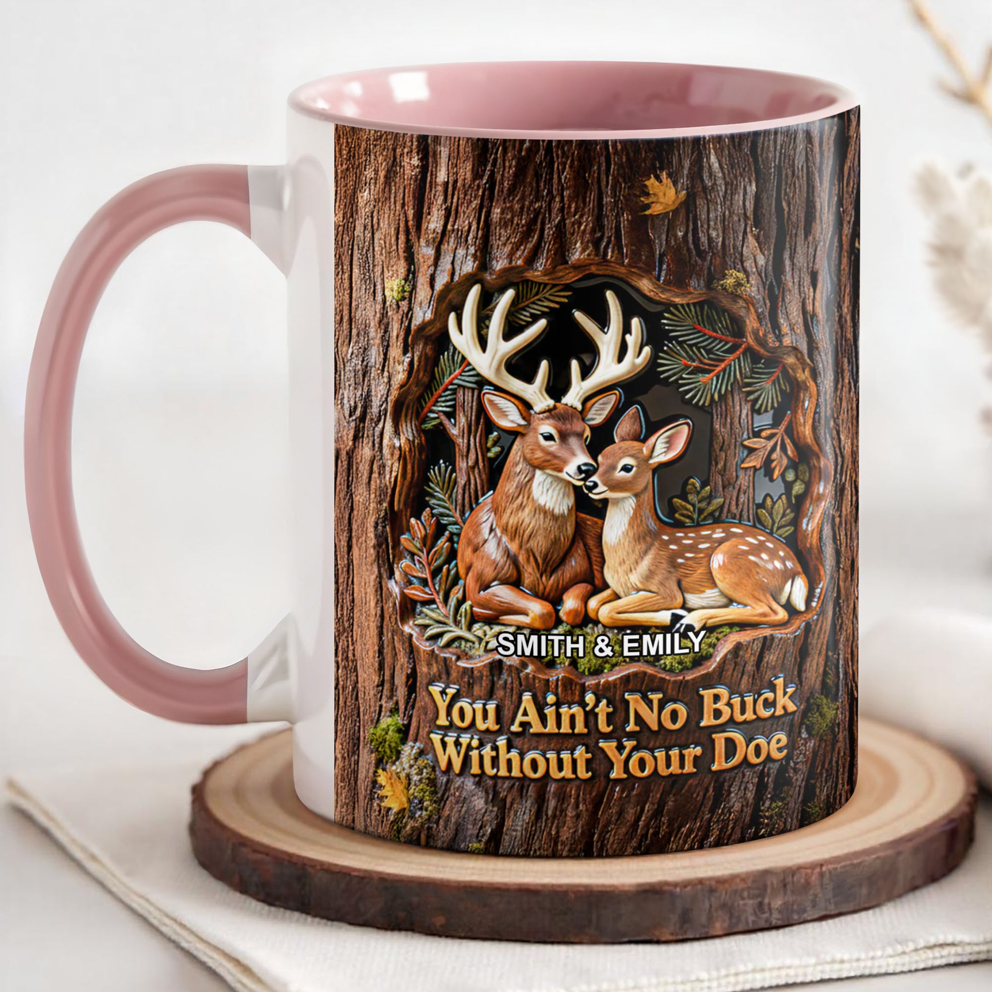 You Ain't No Buck Without Your Doe Featuring Deer In A Forest