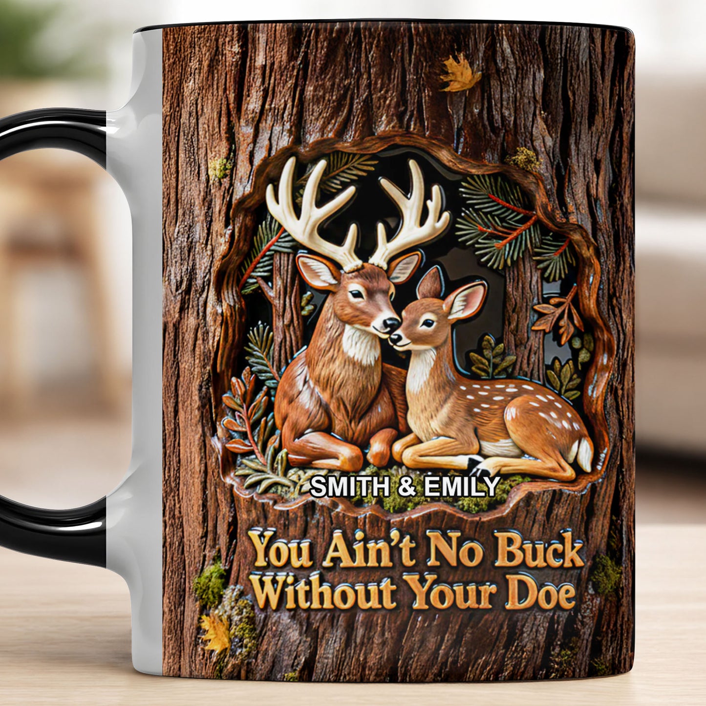 You Ain't No Buck Without Your Doe Featuring Deer In A Forest