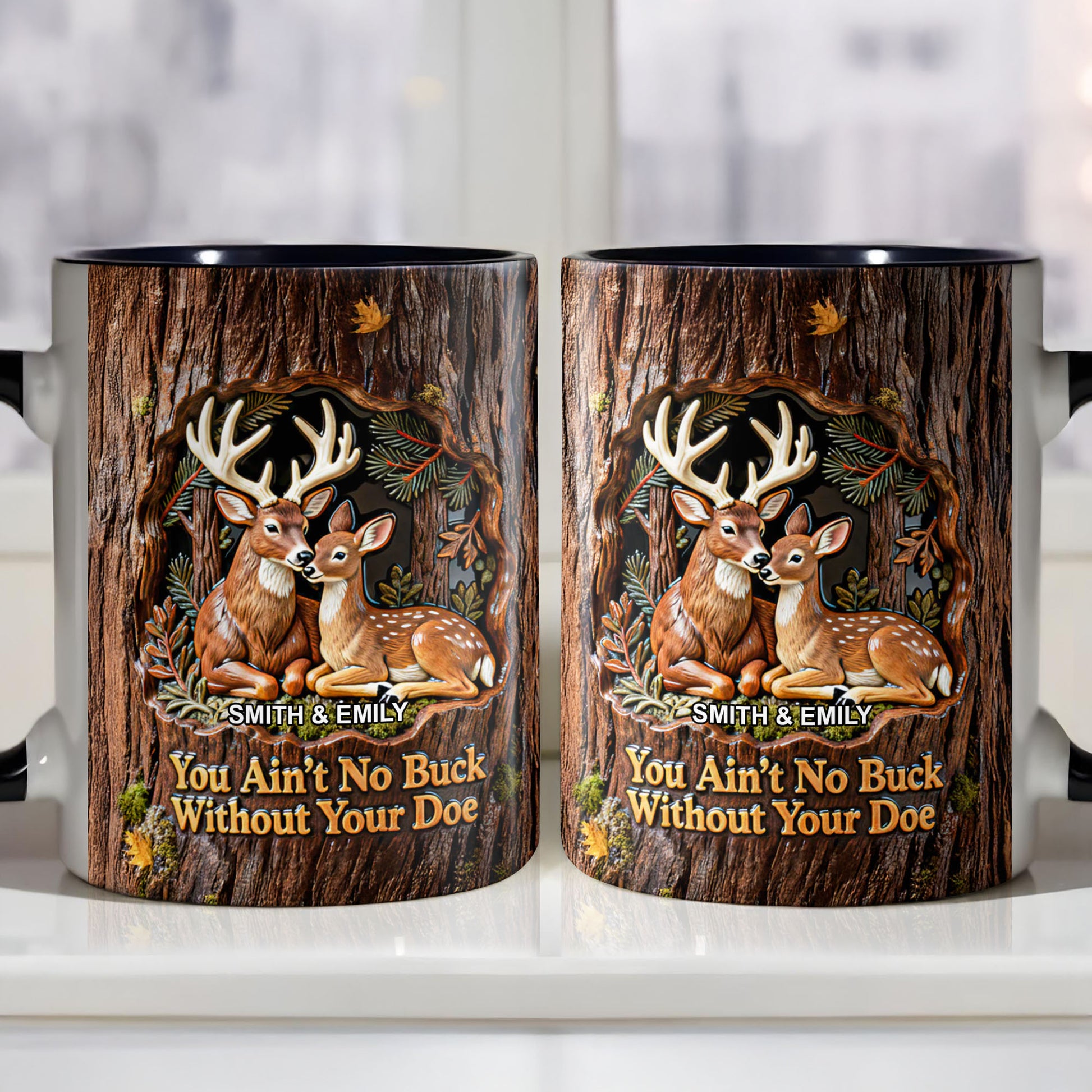 You Ain't No Buck Without Your Doe Featuring Deer In A Forest