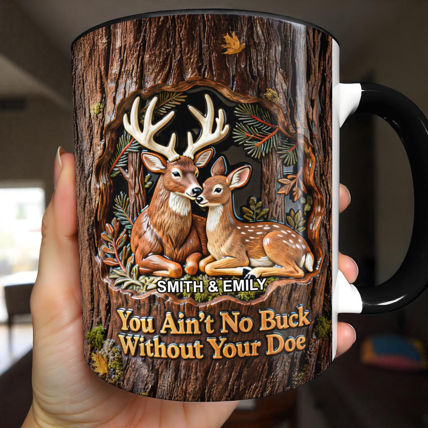 You Ain't No Buck Without Your Doe Featuring Deer In A Forest