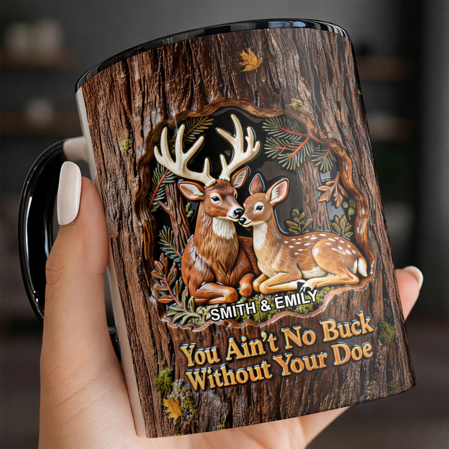 You Ain't No Buck Without Your Doe Featuring Deer In A Forest