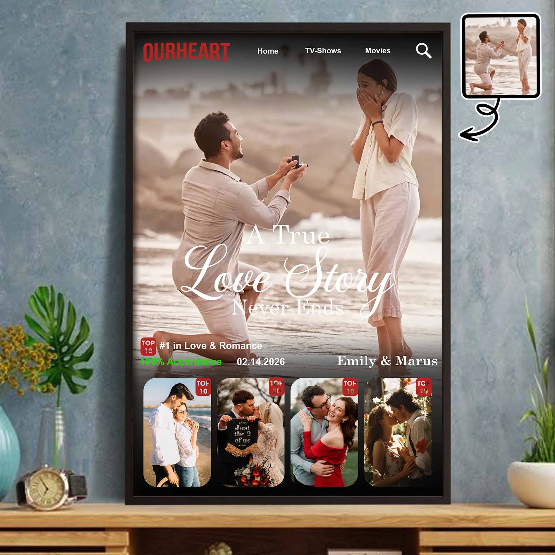 A True Love Story Never Ends Streaming Interface Couple Photos