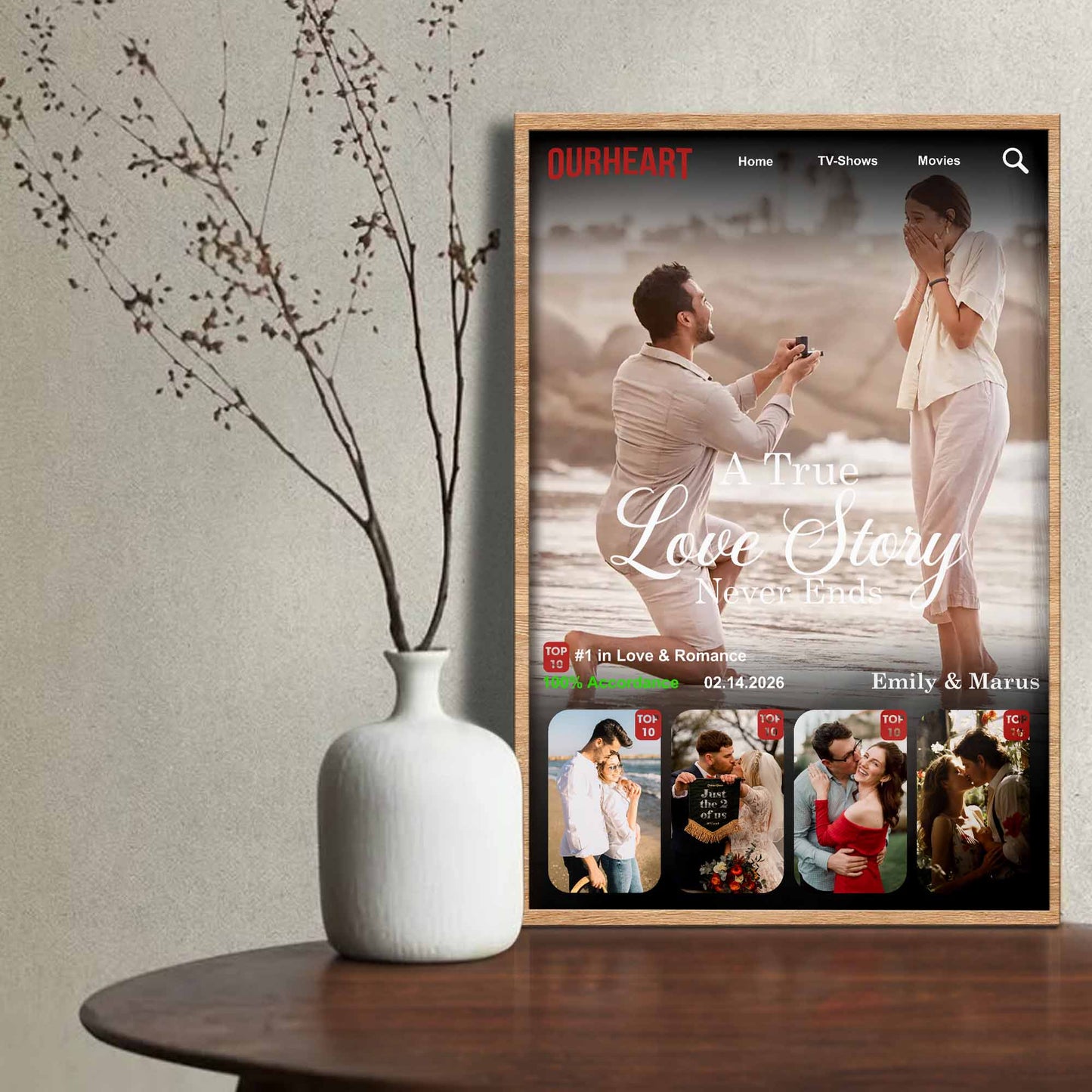 A True Love Story Never Ends Streaming Interface Couple Photos