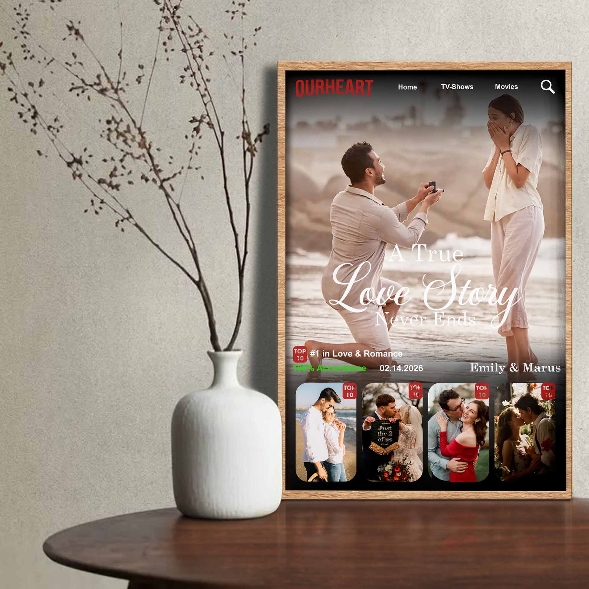 A True Love Story Never Ends Streaming Interface Couple Photos