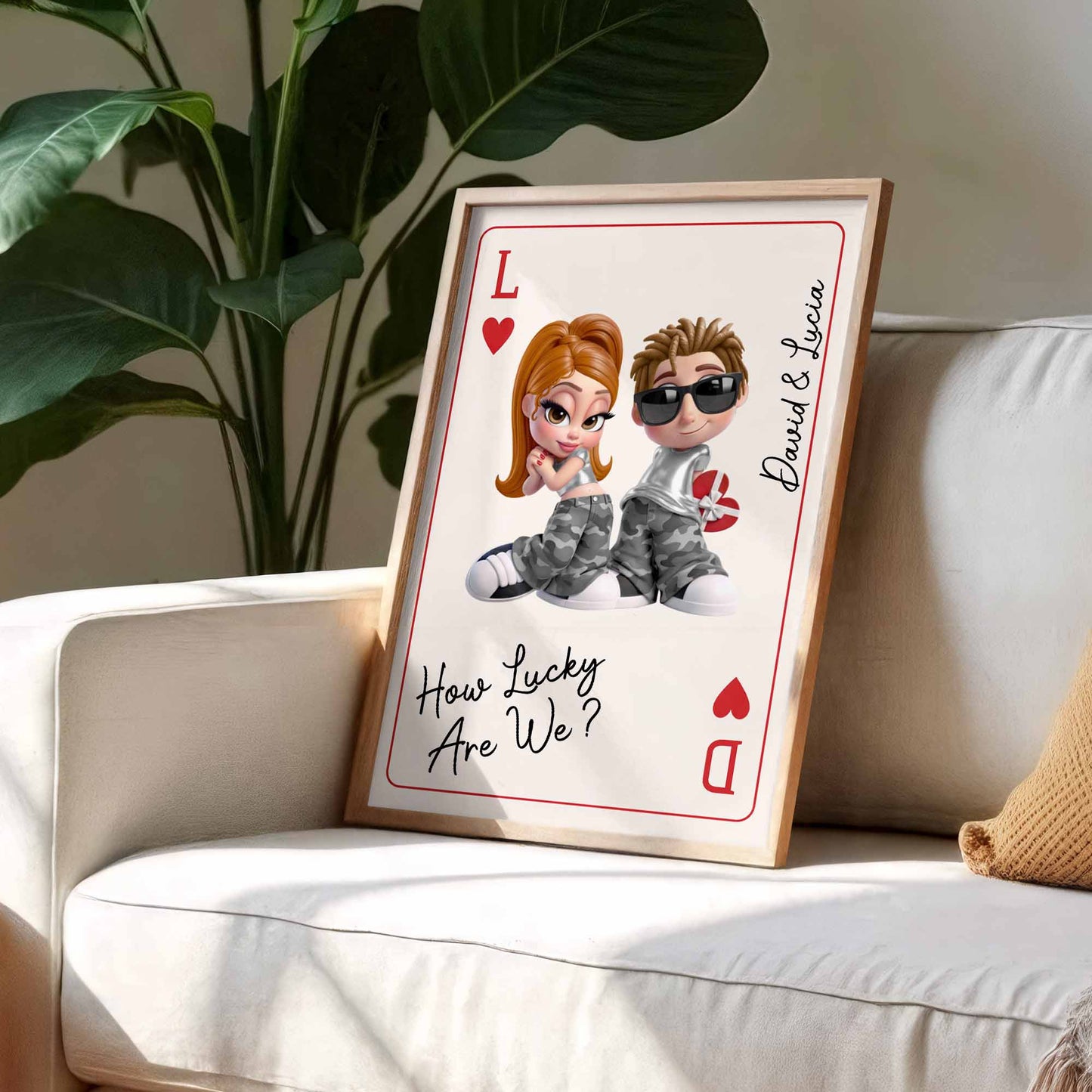 How Lucky Are We, Playing Cards Design With Couple