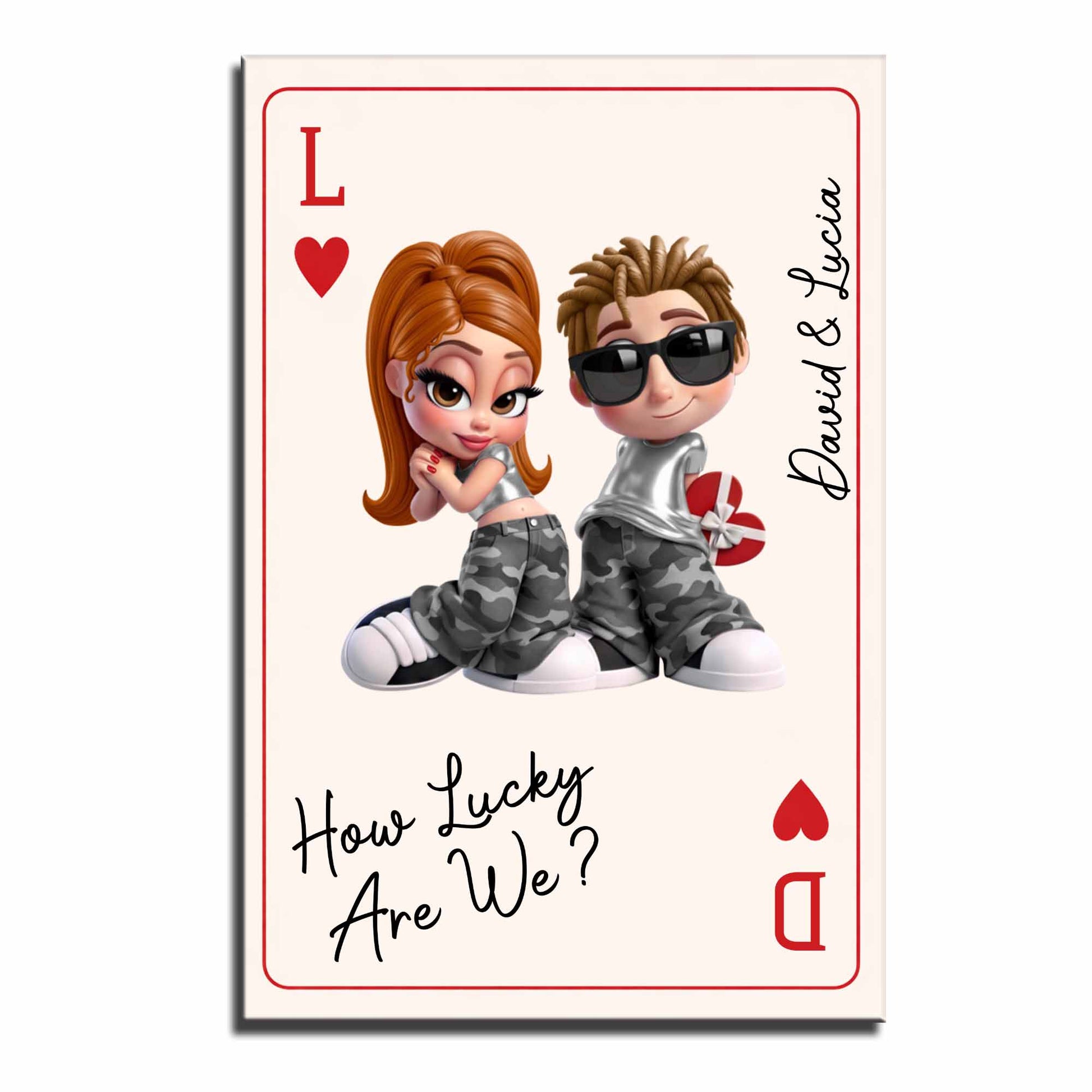 How Lucky Are We, Playing Cards Design With Couple