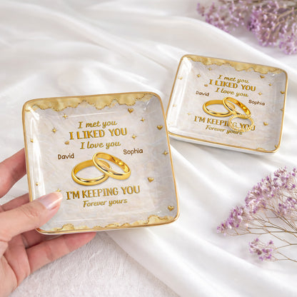 I Met You, I Liked You, I Love You, Wedding Rings And Hearts