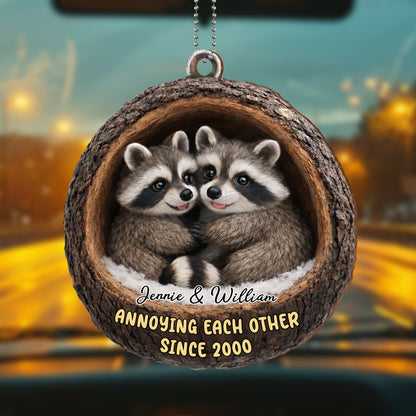 Annoying Each Other Since, Raccoons In A Log