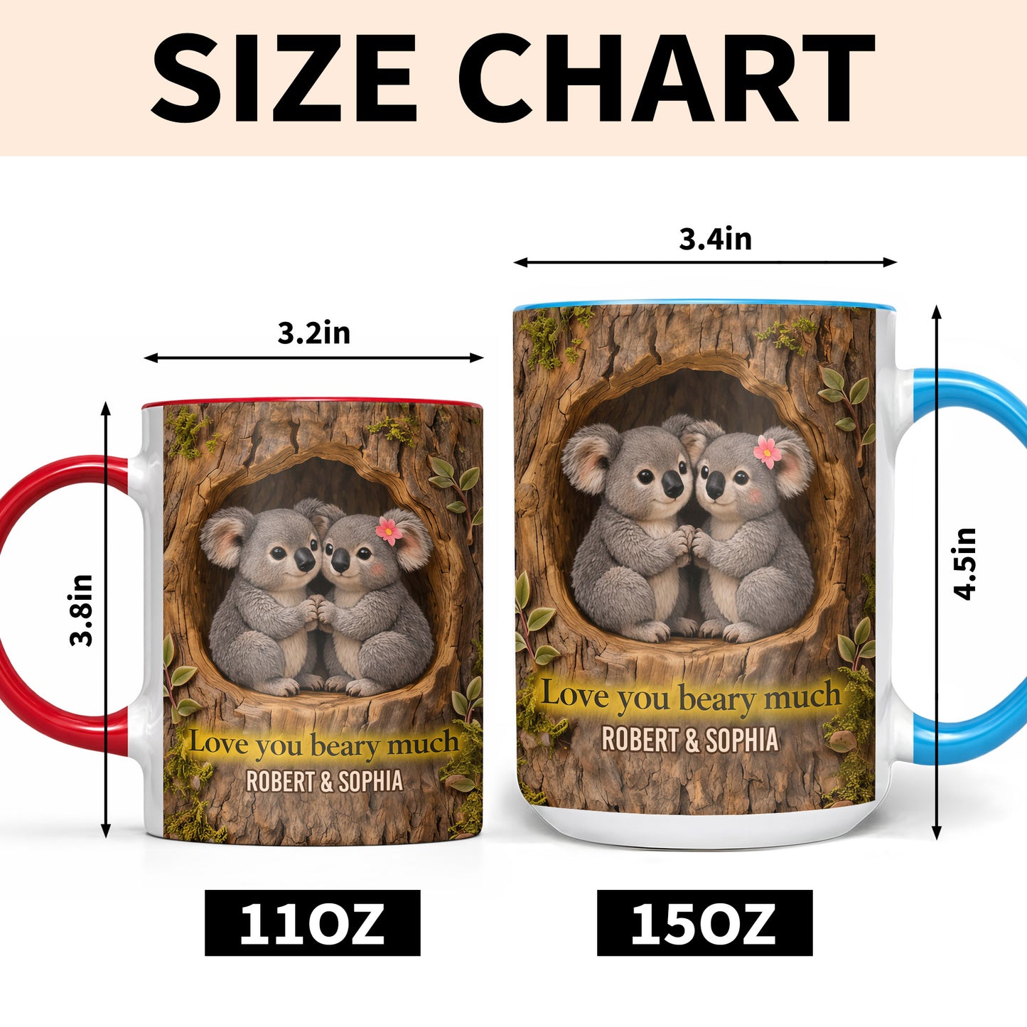 Love You Beary Much Two Koalas In Tree Hollow