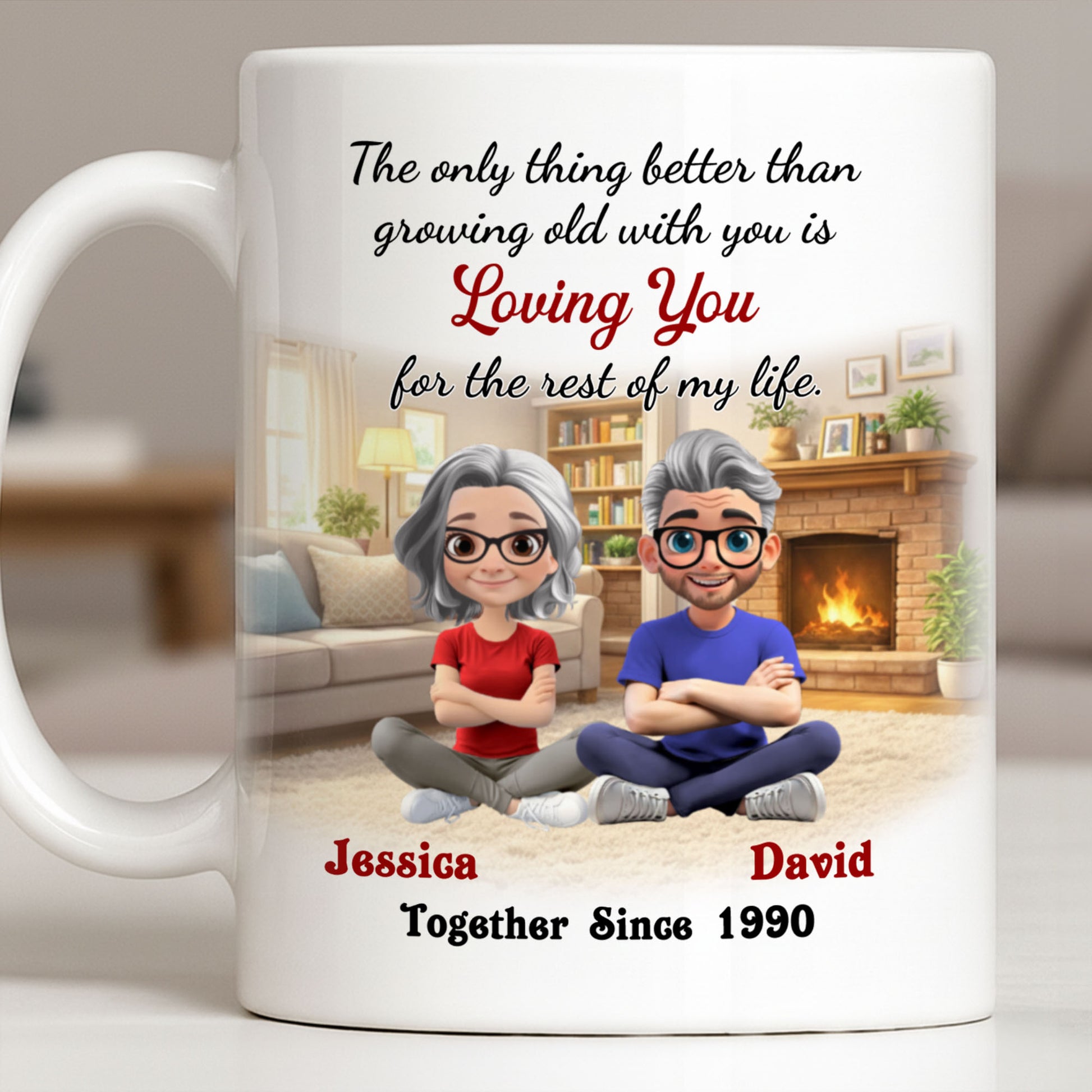 Loving You For The Rest Of My Life, Animated Couple By Fireplace