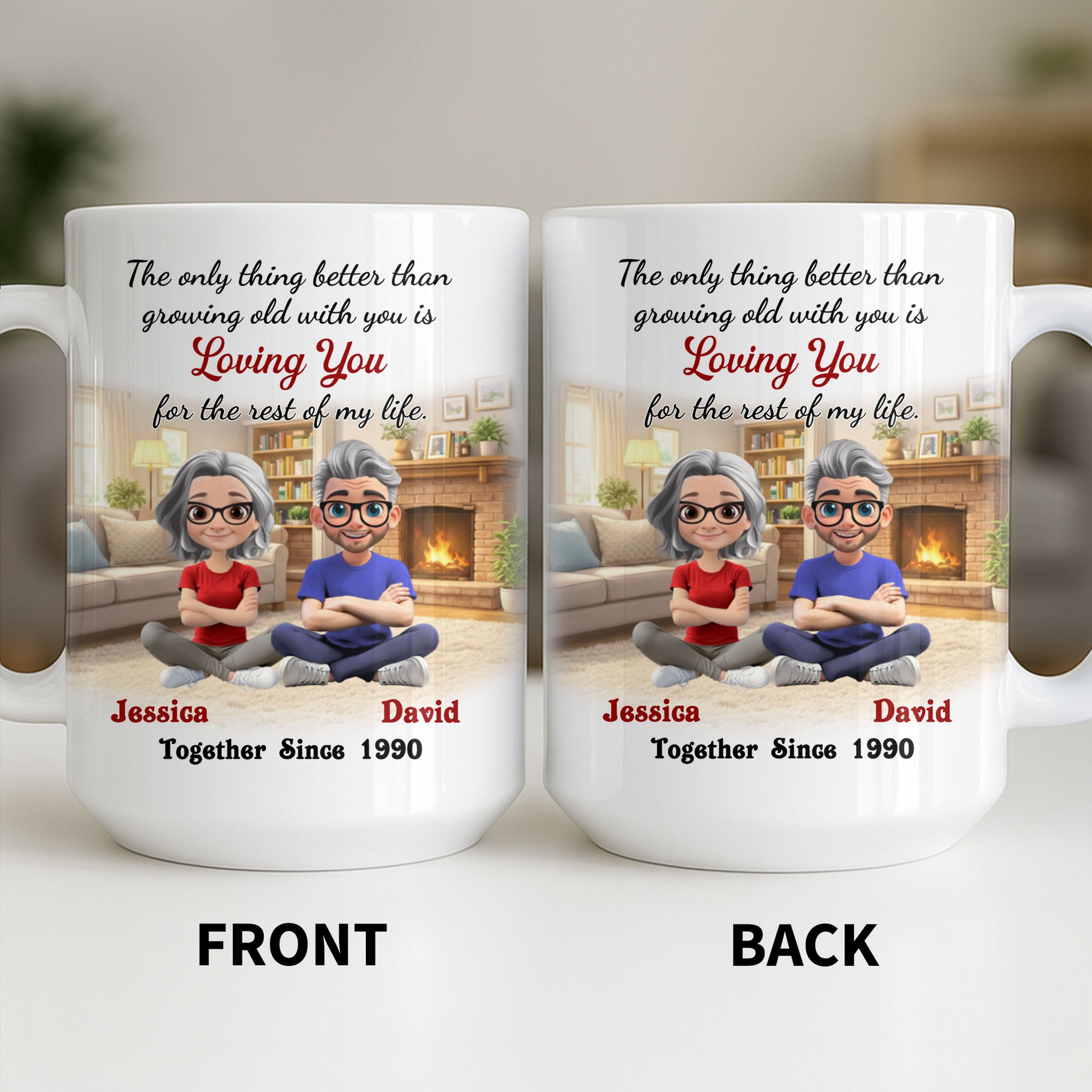 Loving You For The Rest Of My Life, Animated Couple By Fireplace