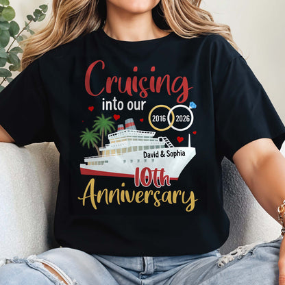 Cruising Into Our 40th Anniversary With Cruise Ship And Palm Trees