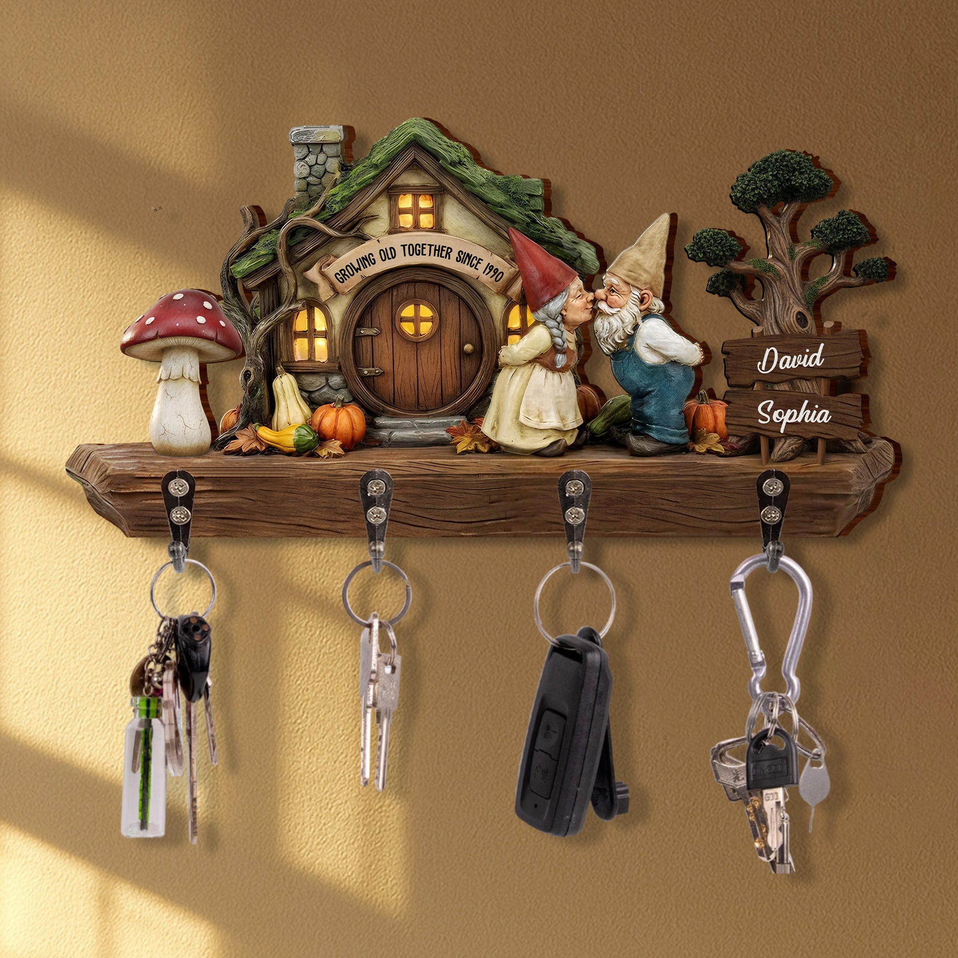 Growing Old Together, Gnome Couple Key Holder