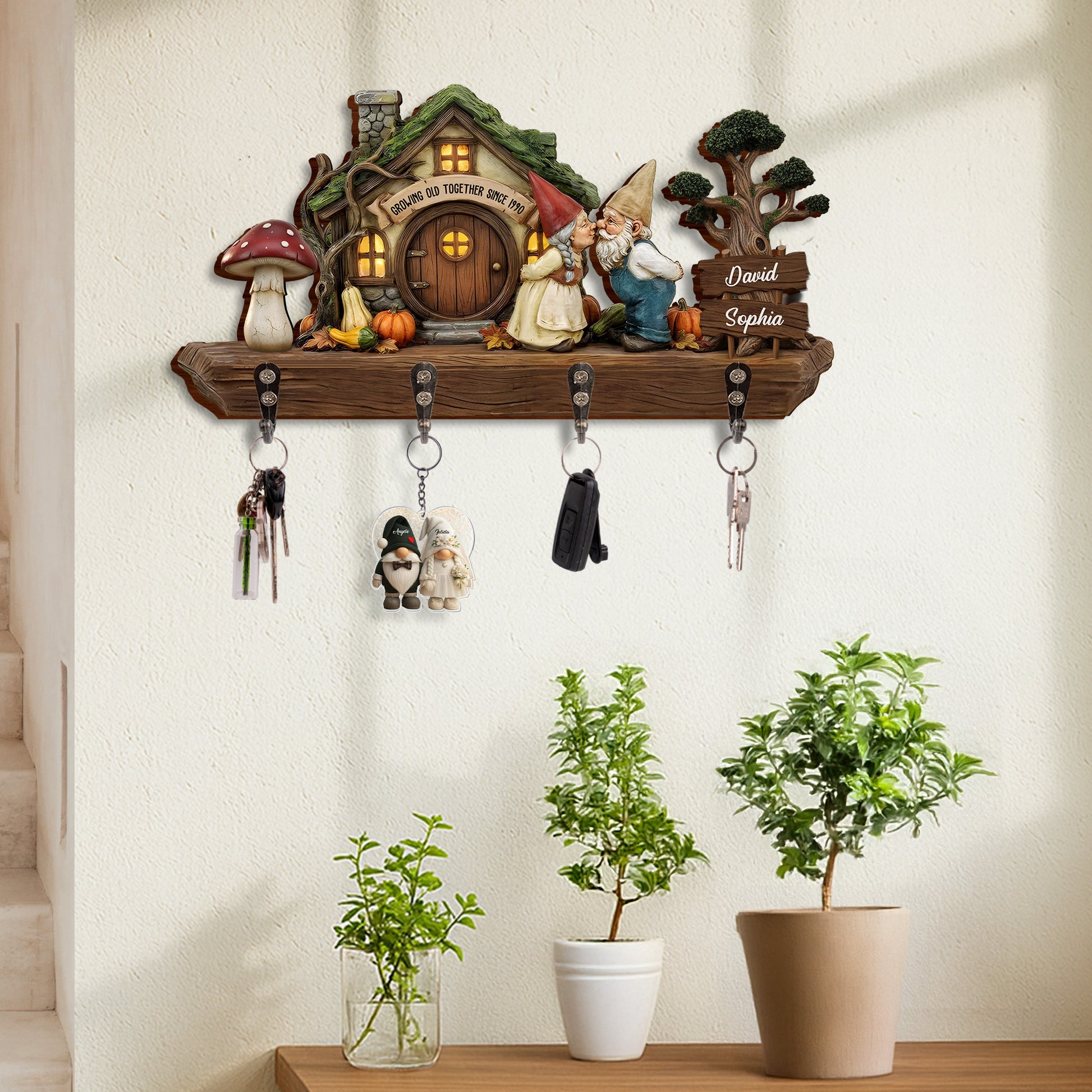 Growing Old Together, Gnome Couple Key Holder