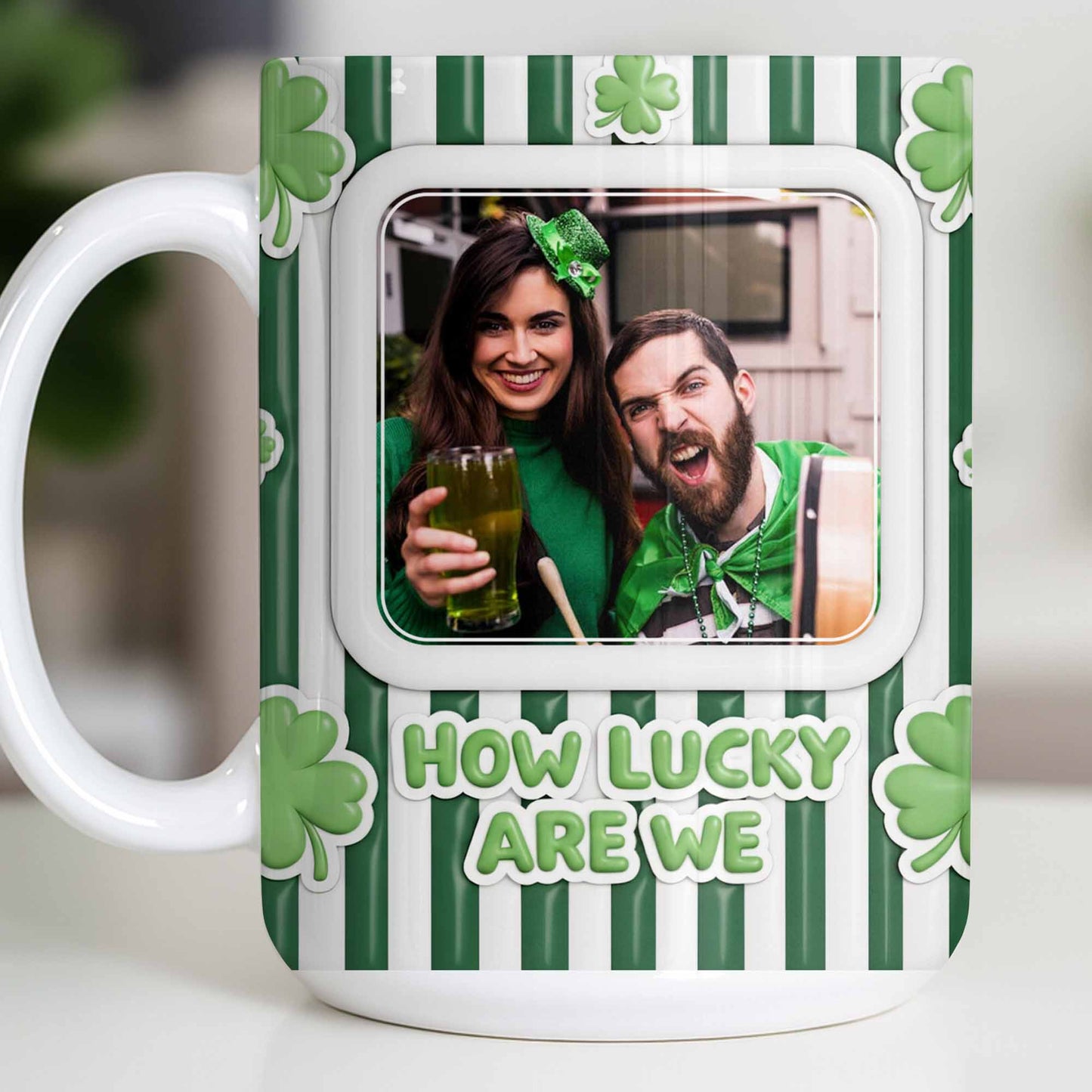 How Lucky Are We With Shamrocks And Stripes Design