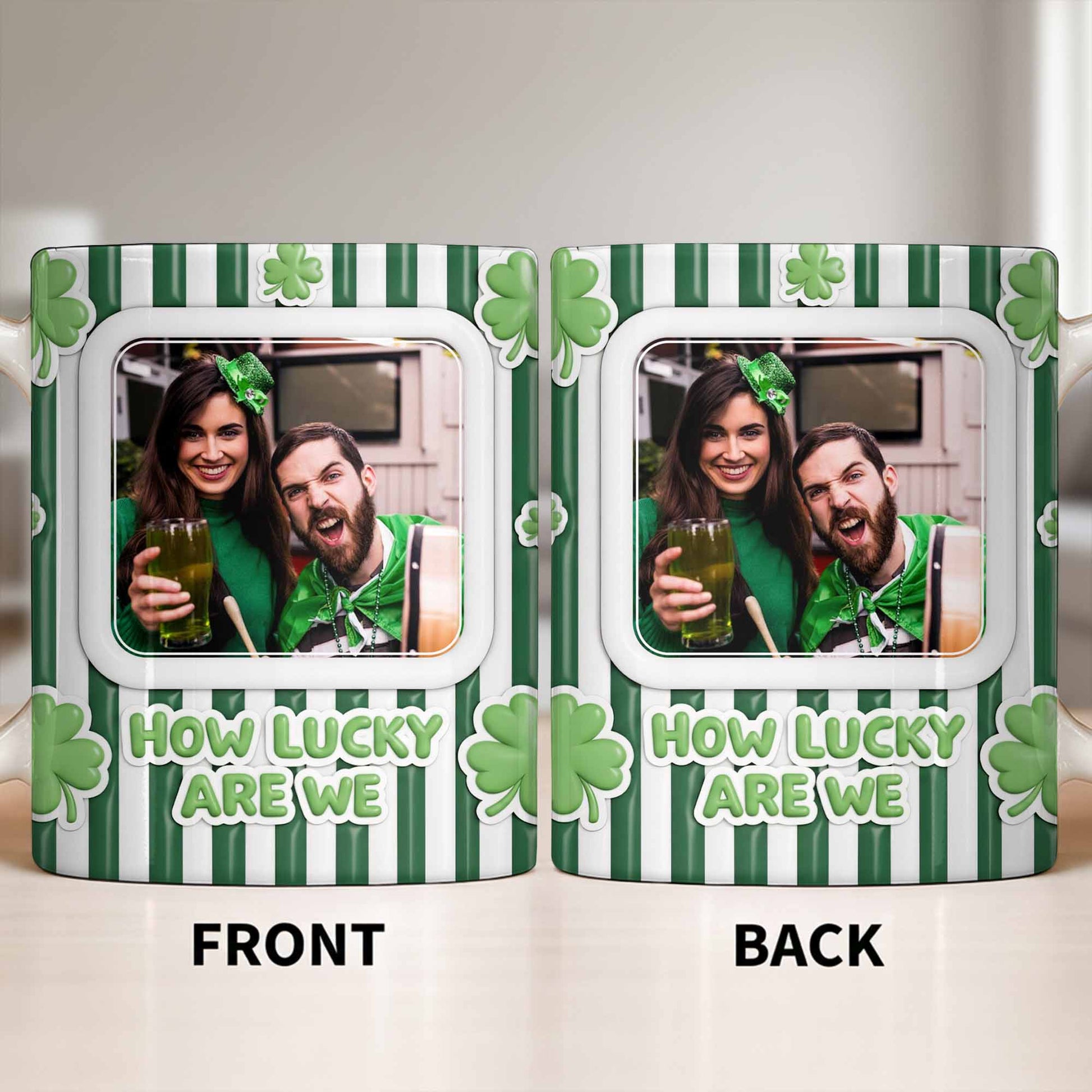 How Lucky Are We With Shamrocks And Stripes Design