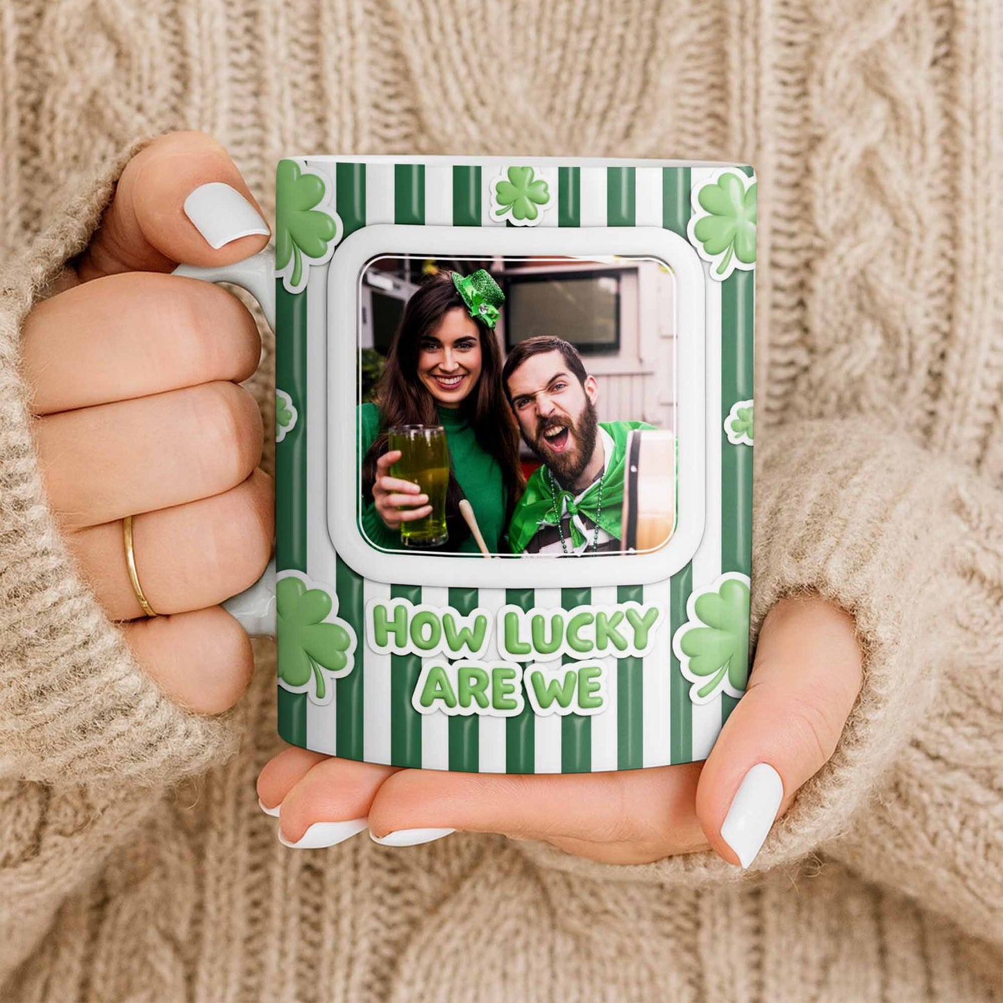 How Lucky Are We With Shamrocks And Stripes Design