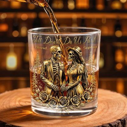 Till Death Do Us Part With Skeleton Couple And Roses