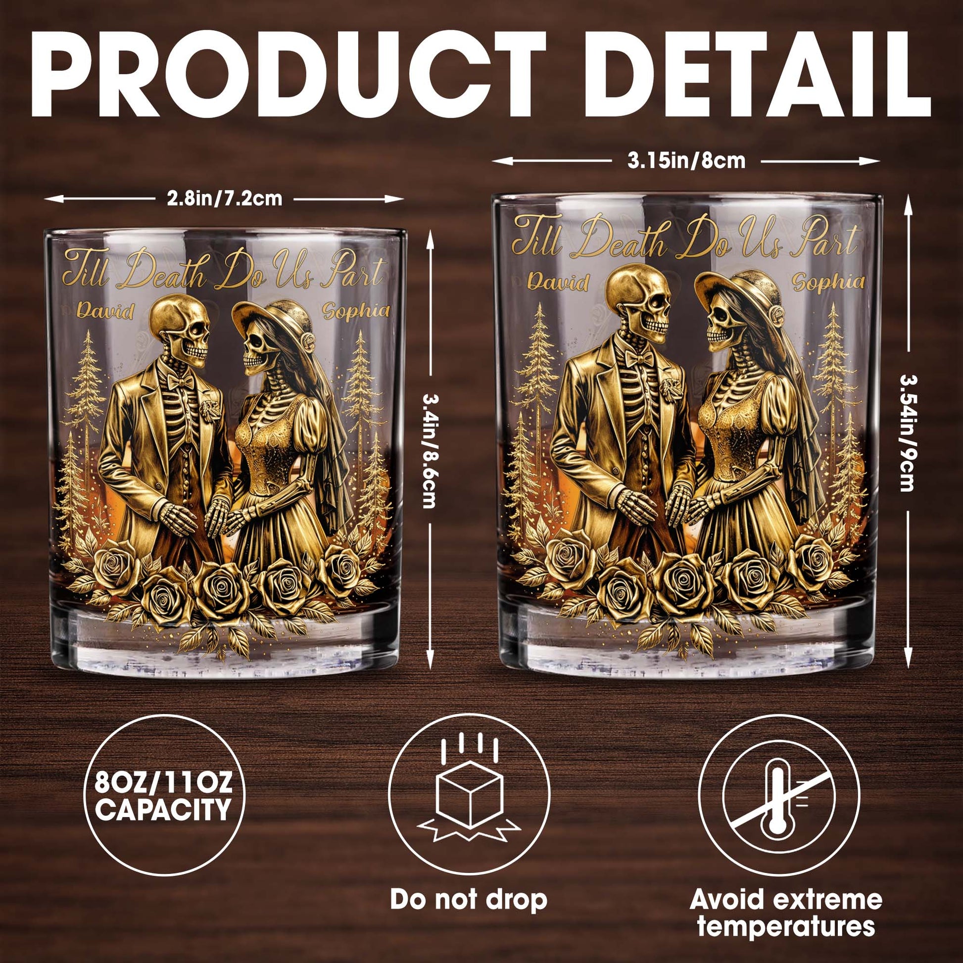 Till Death Do Us Part With Skeleton Couple And Roses