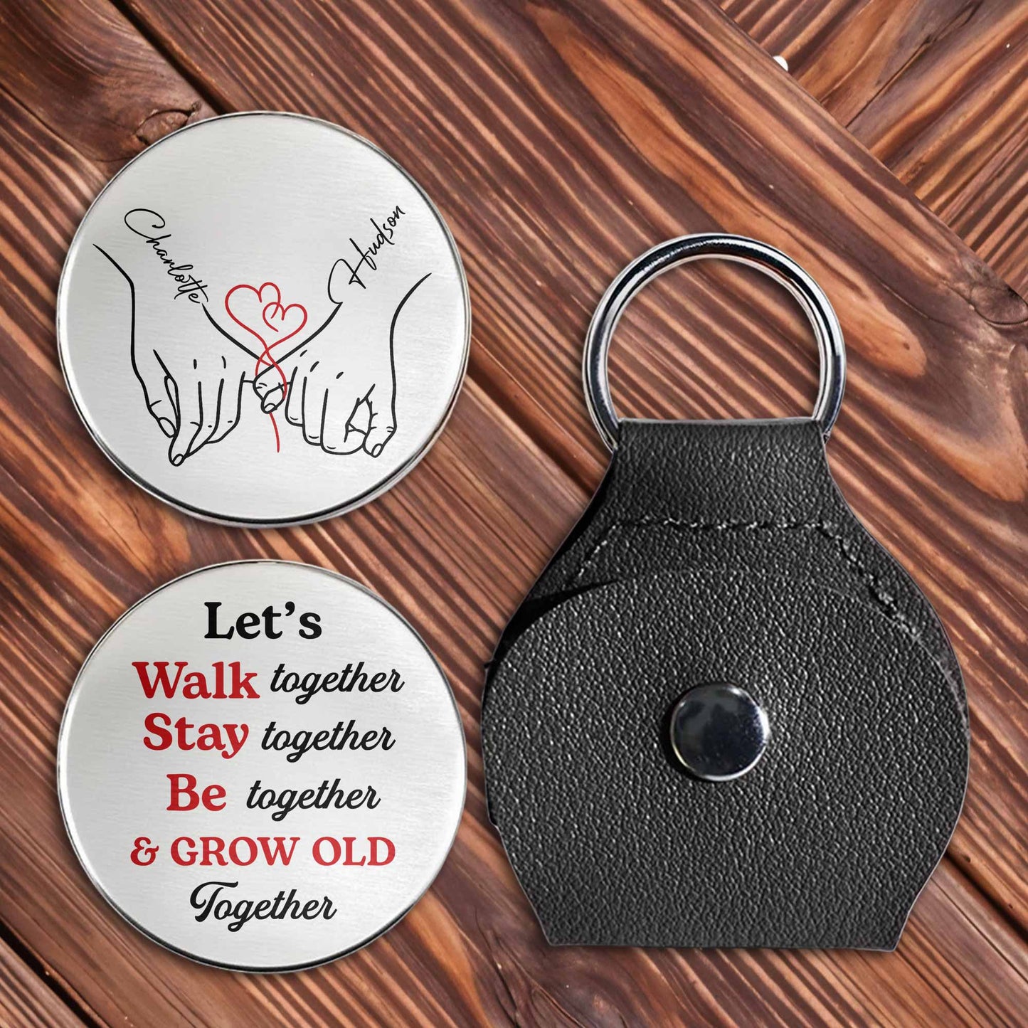 Let's Walk Together Stay Together Holding Hands With Hearts